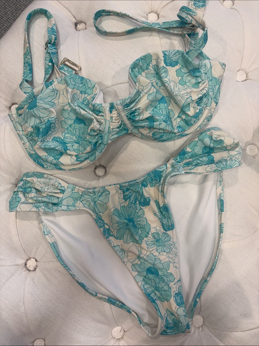 Shade & Shore Aqua Floral Underwire Bikini Set